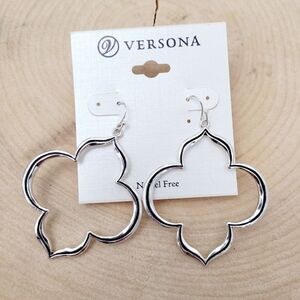 Brand New Versona Silver With Black Earrings